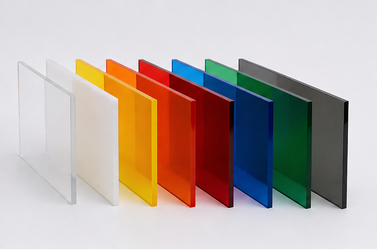 Colored acrylic sheet samples